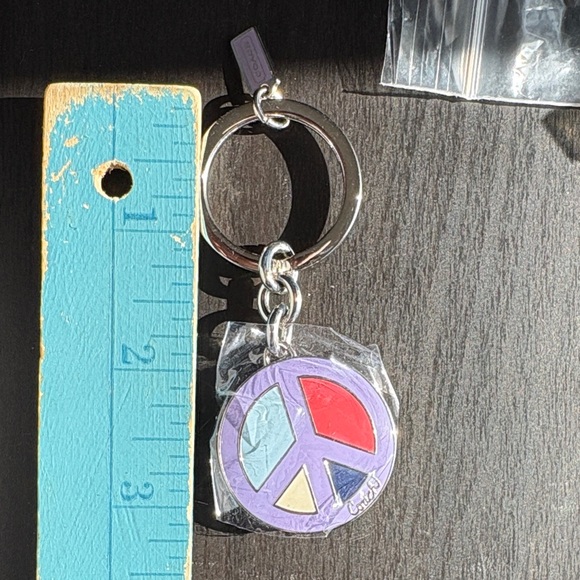 Coach Locket Multicolor Peace Sign Keychain - Picture 6 of 6
